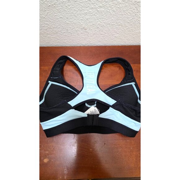 Women's Sports Bra Racerback Light Blue & Black Size 32C Keep It Real - Picture 3 of 5